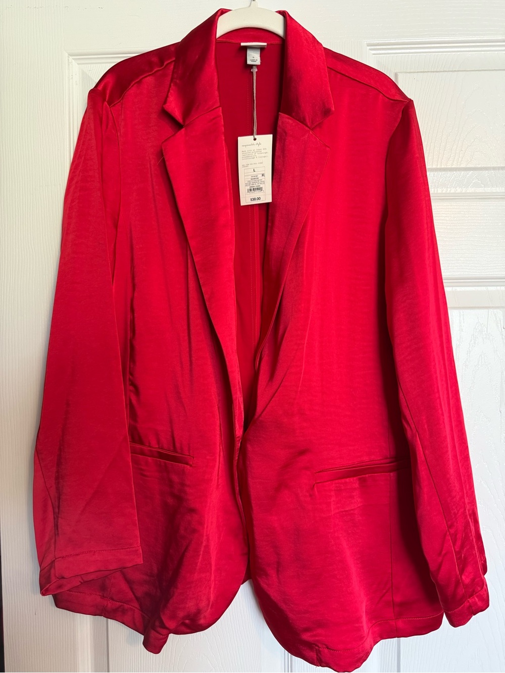 a new day Bright Red Women's Open-Front Blazer
